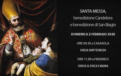 Santa Messa, benedizione Candelora e benedizione di San Biagio